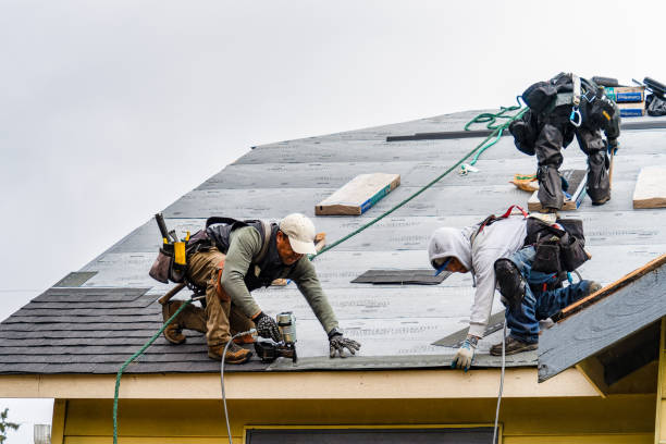 Professional Storm Damage Roof Repair technician working in Lindsay, CA